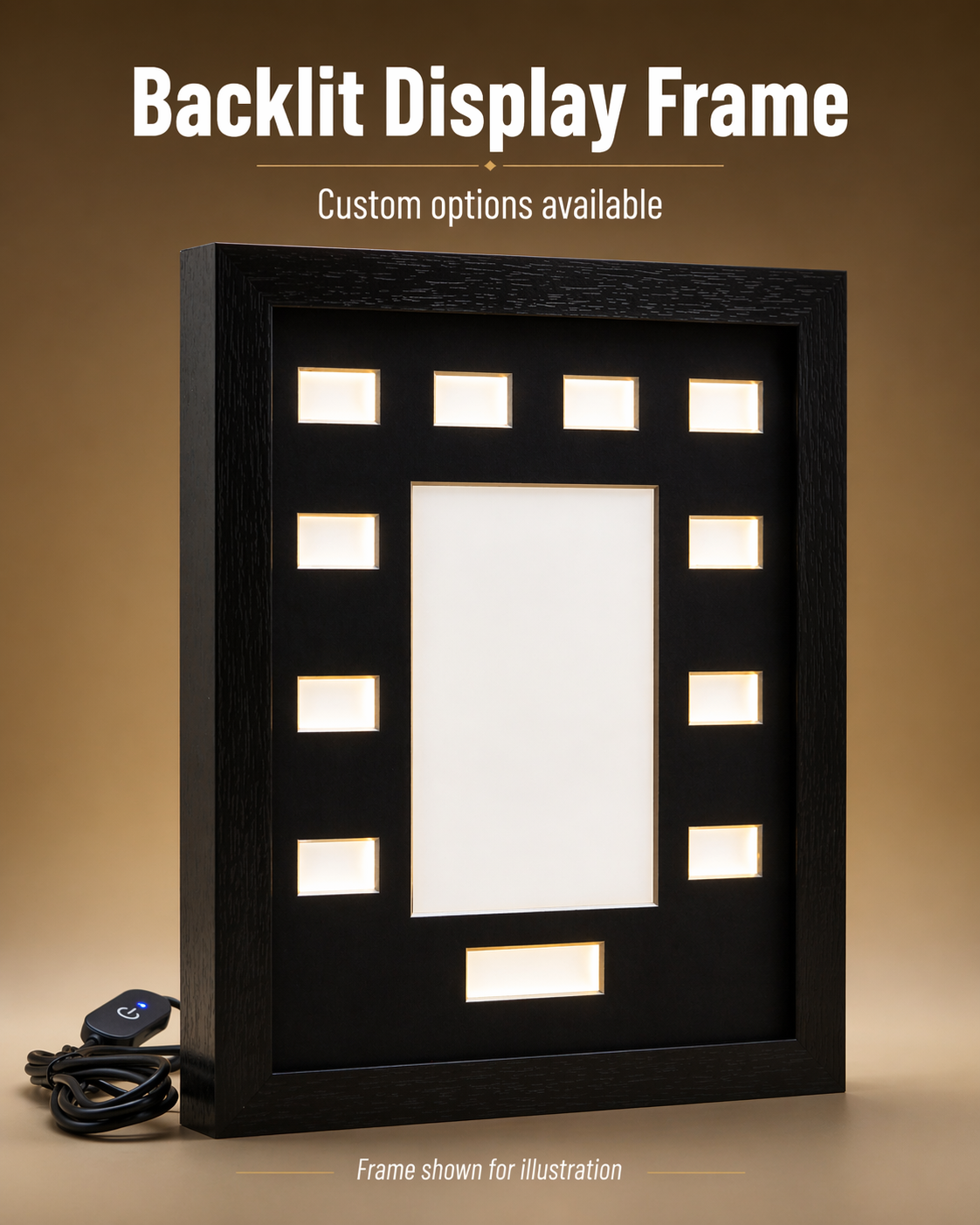 Backlit display frame